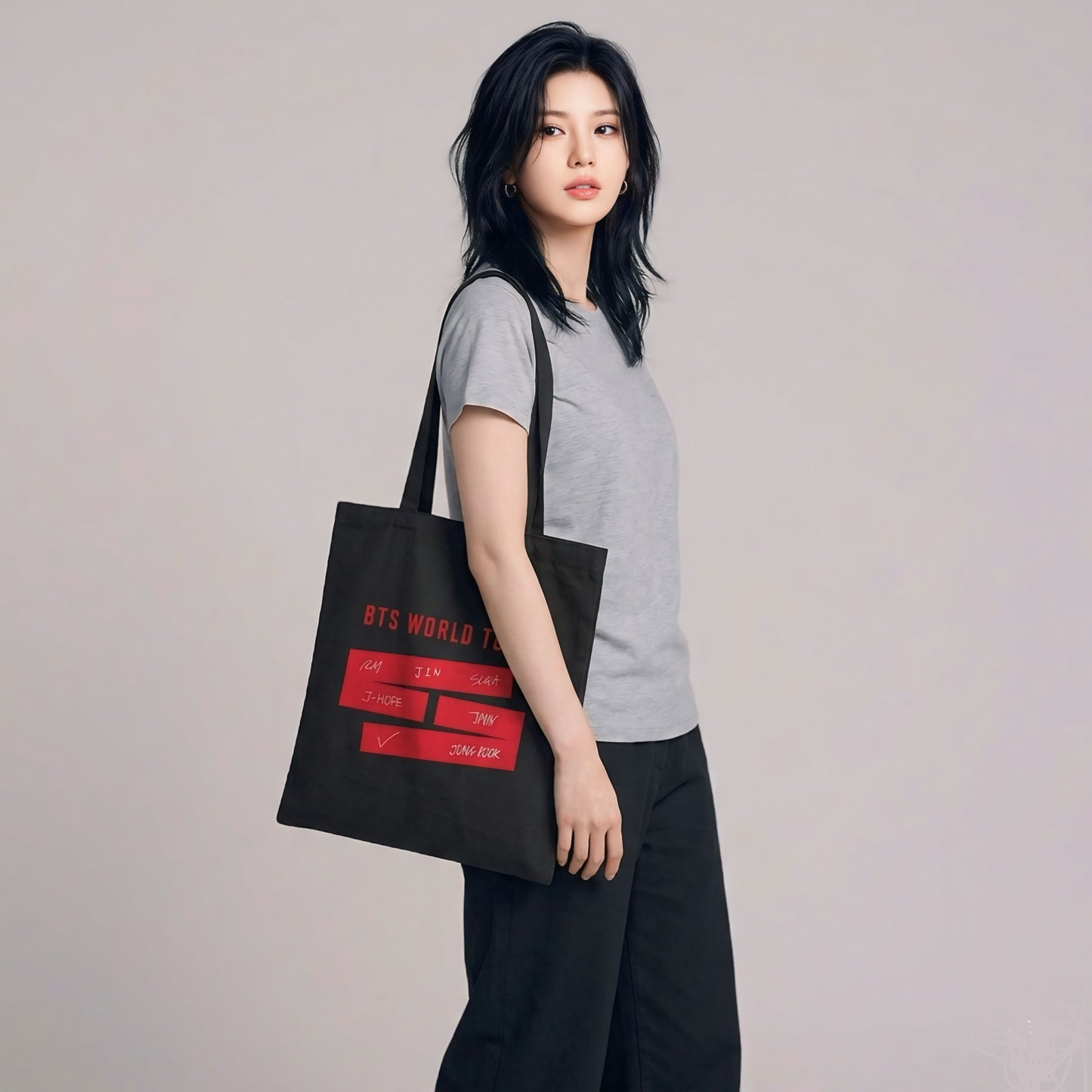 Bangtan Inspired World Tour Arirang Tote Bag | Red Arirang Concert Tote
